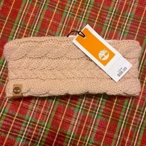 Brand New Timberland Cable Knit Earband Pale Pink Headband Soft Fleece Interior